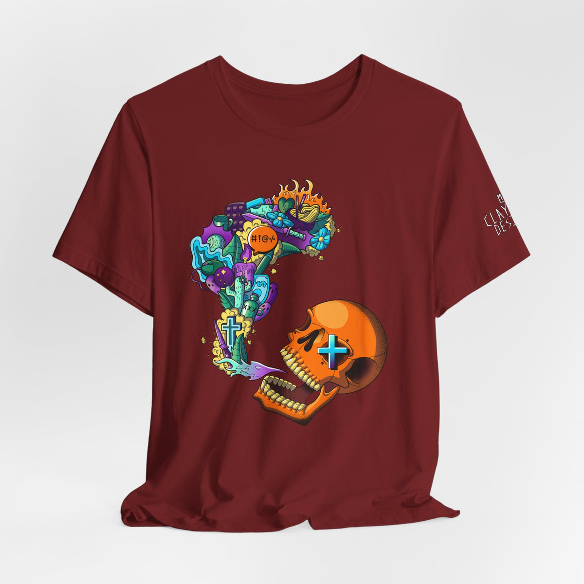 Unisex Jersey Short Sleeve Tee-Doodle Skull