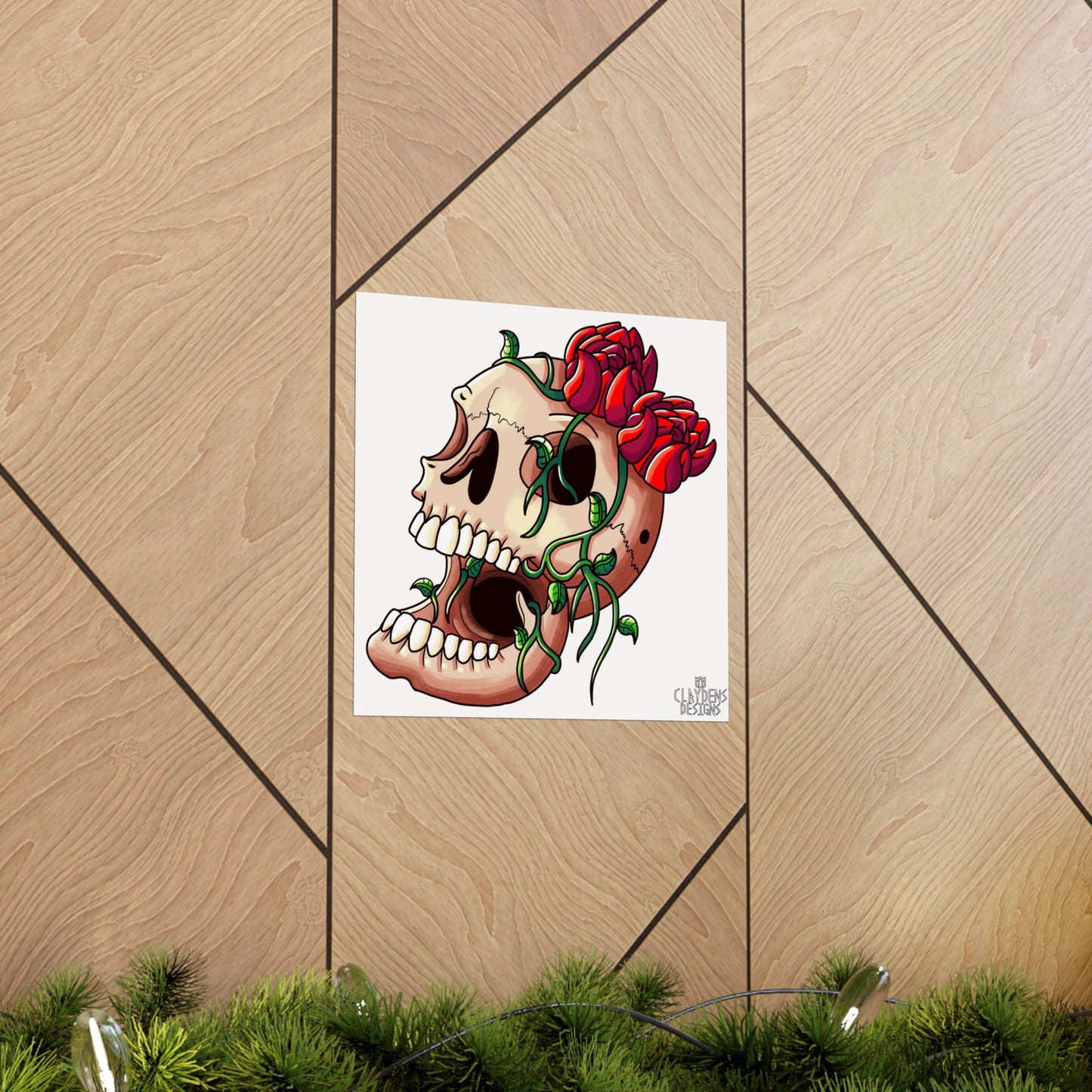 Rose Skull Poster