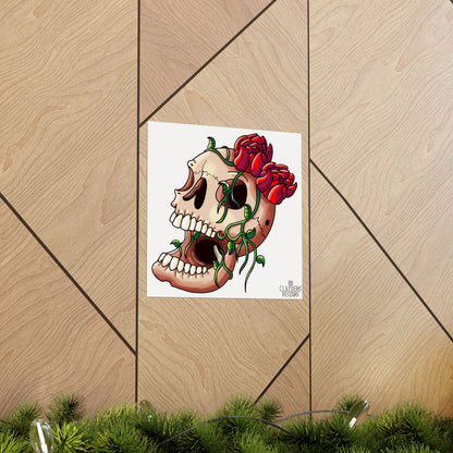 Rose Skull Poster