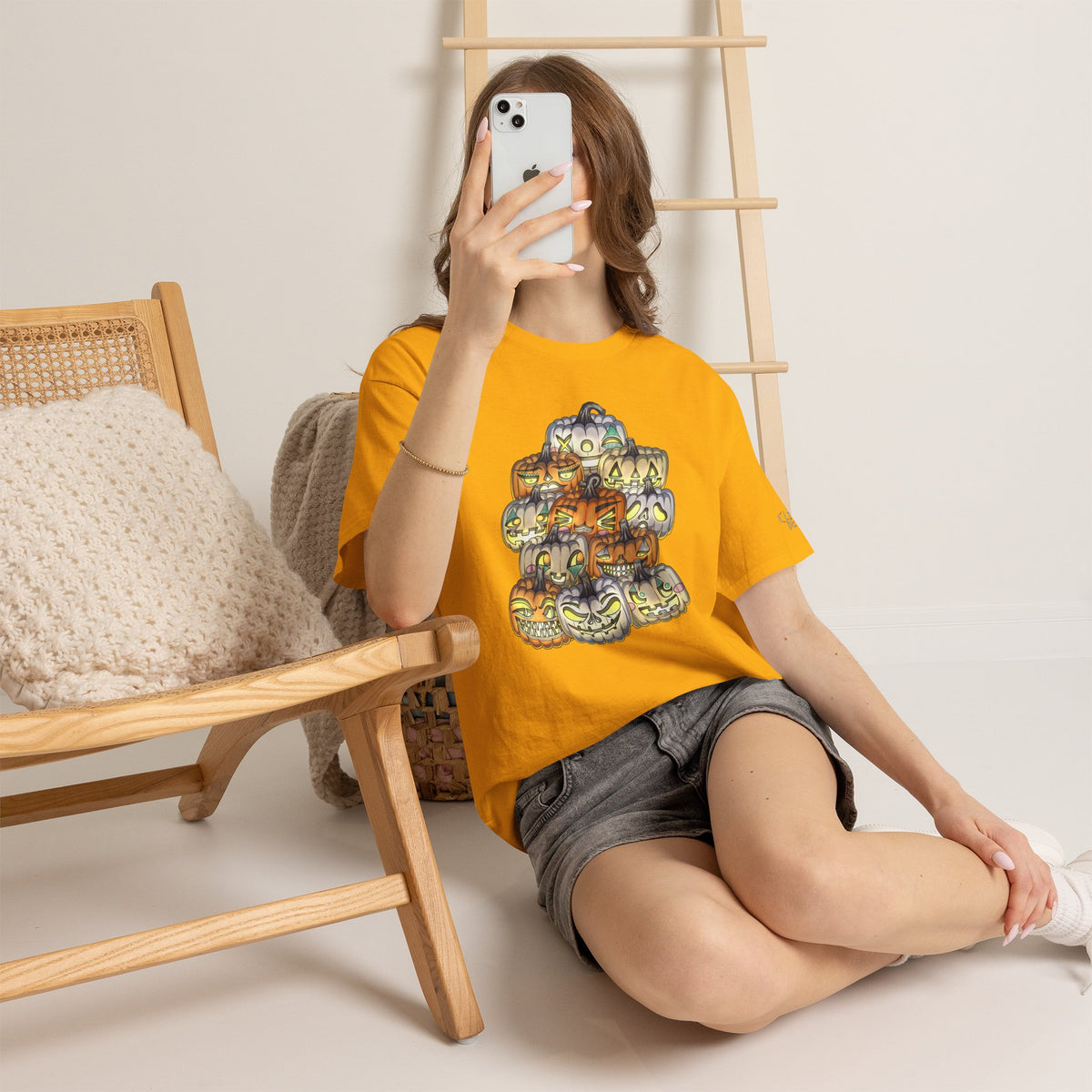 Halloween Pumpkin Unisex Heavy Cotton Tee