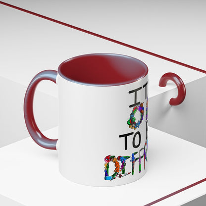 Accent Coffee Mug-Doodle It's OK to be Different