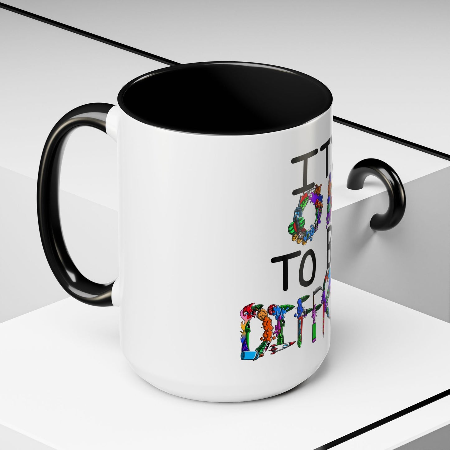 Accent Coffee Mug-Doodle It's OK to be Different
