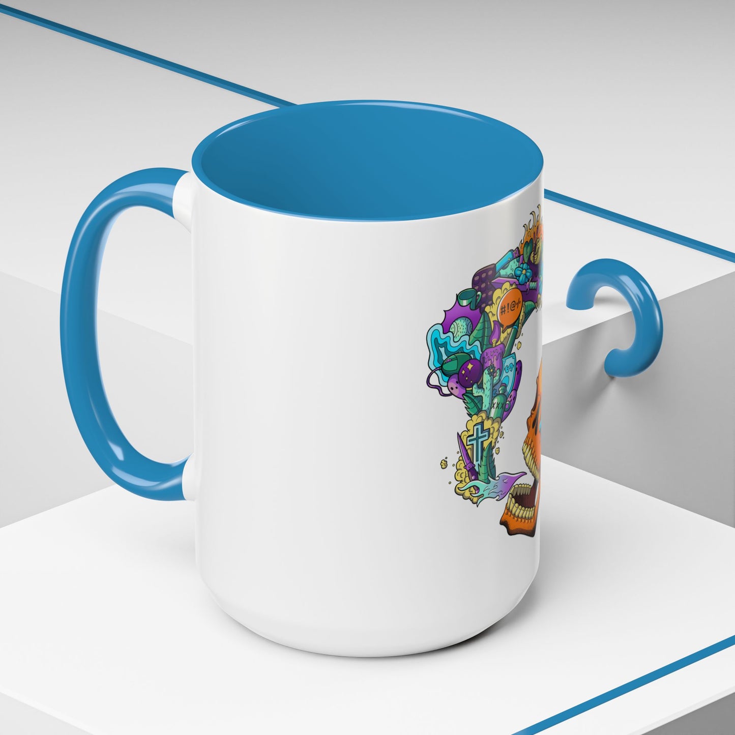 Accent Coffee Mug-Doodle Skull