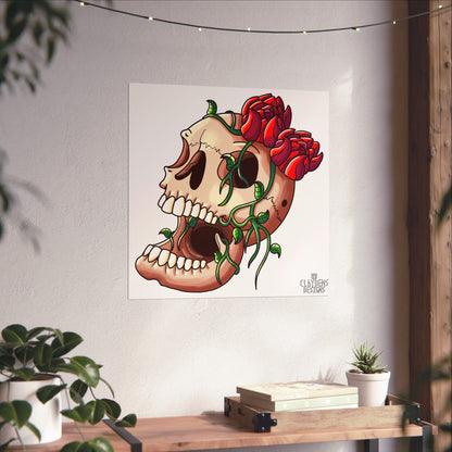 Rose Skull Poster