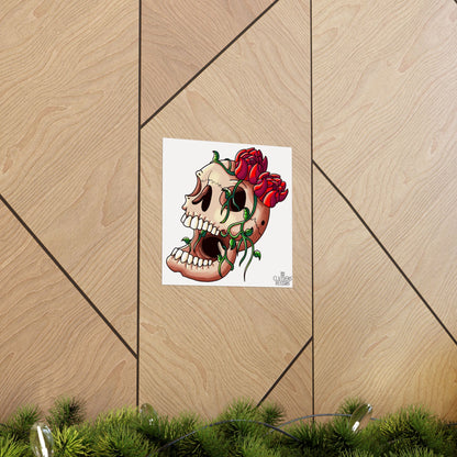 Rose Skull Poster