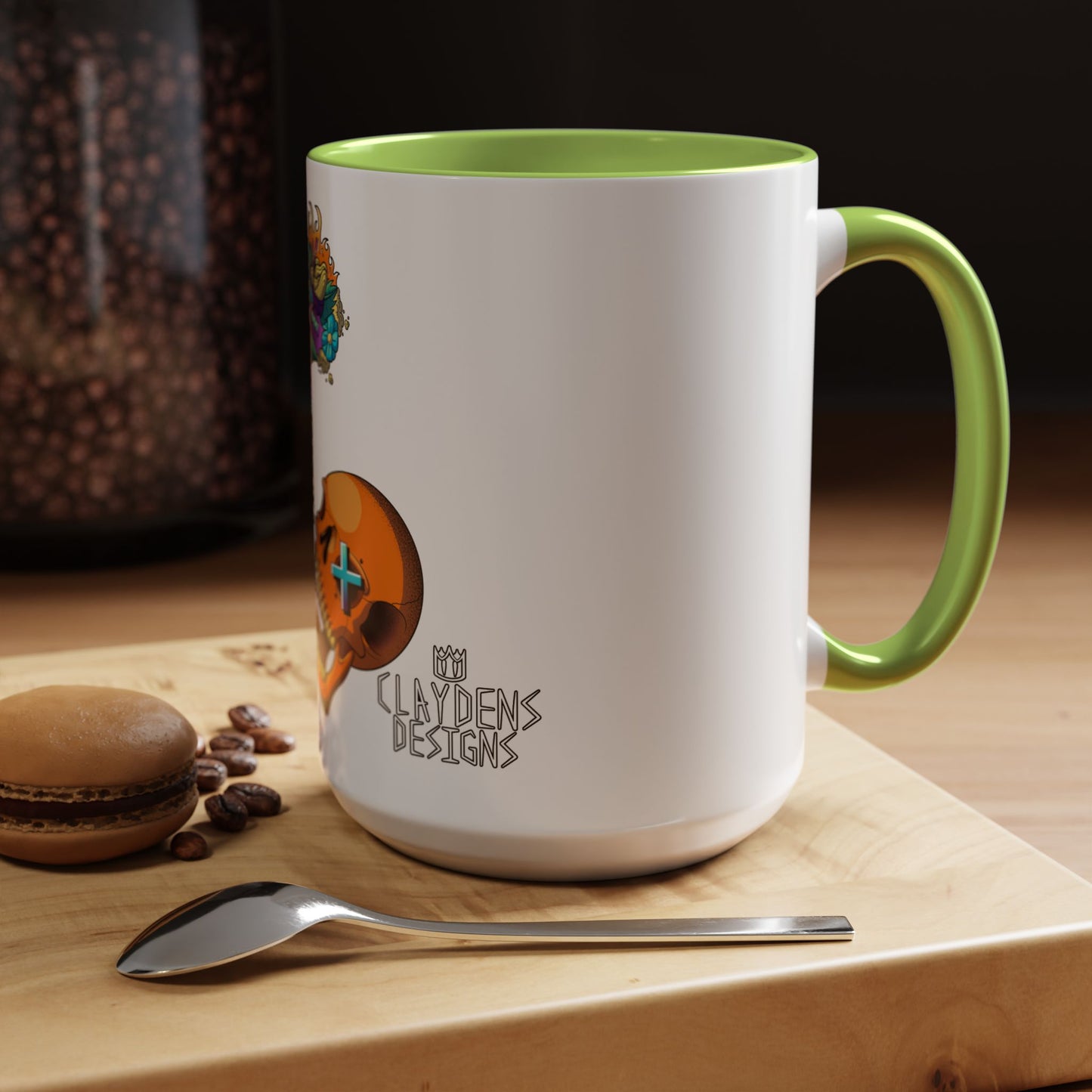 Accent Coffee Mug-Doodle Skull