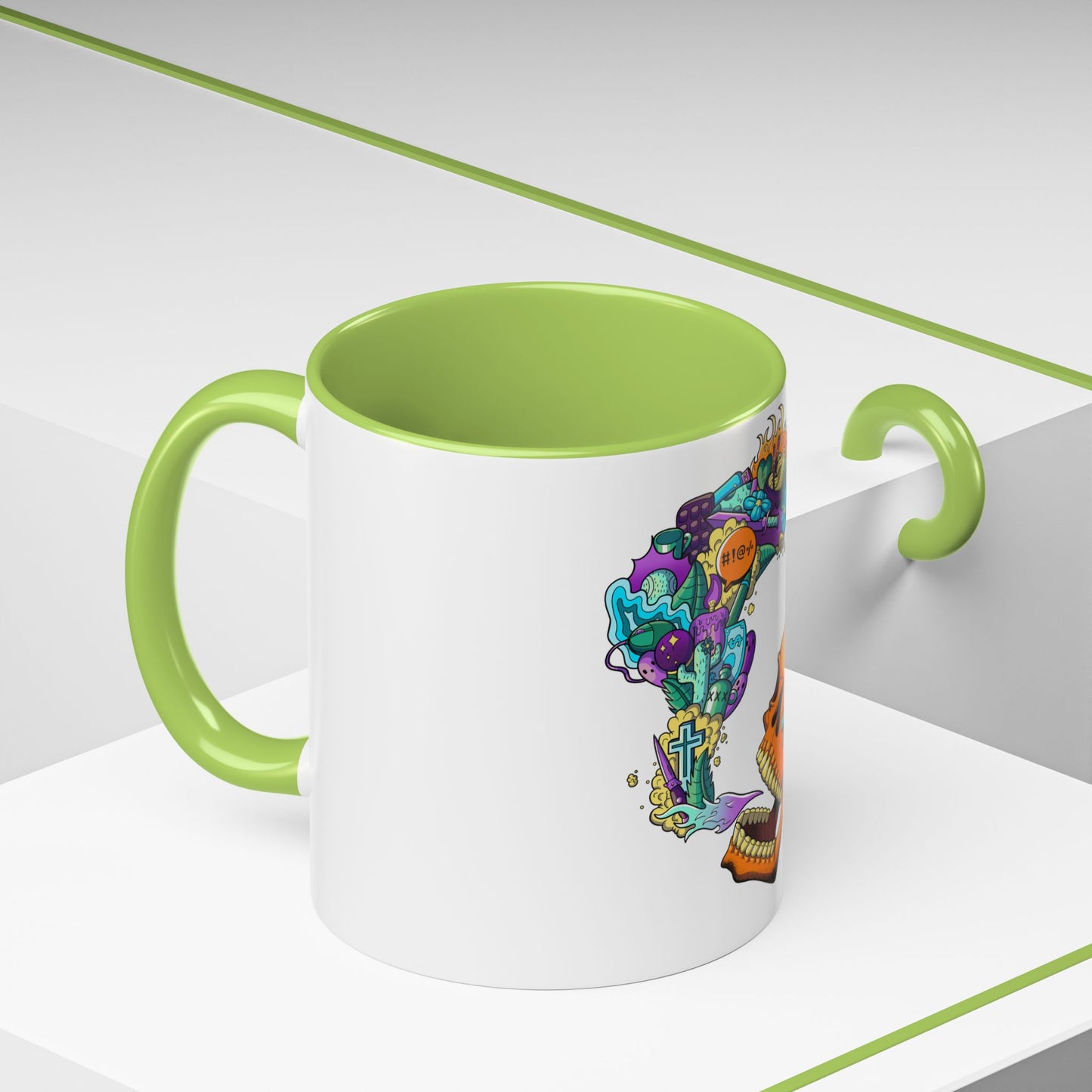 Accent Coffee Mug-Doodle Skull