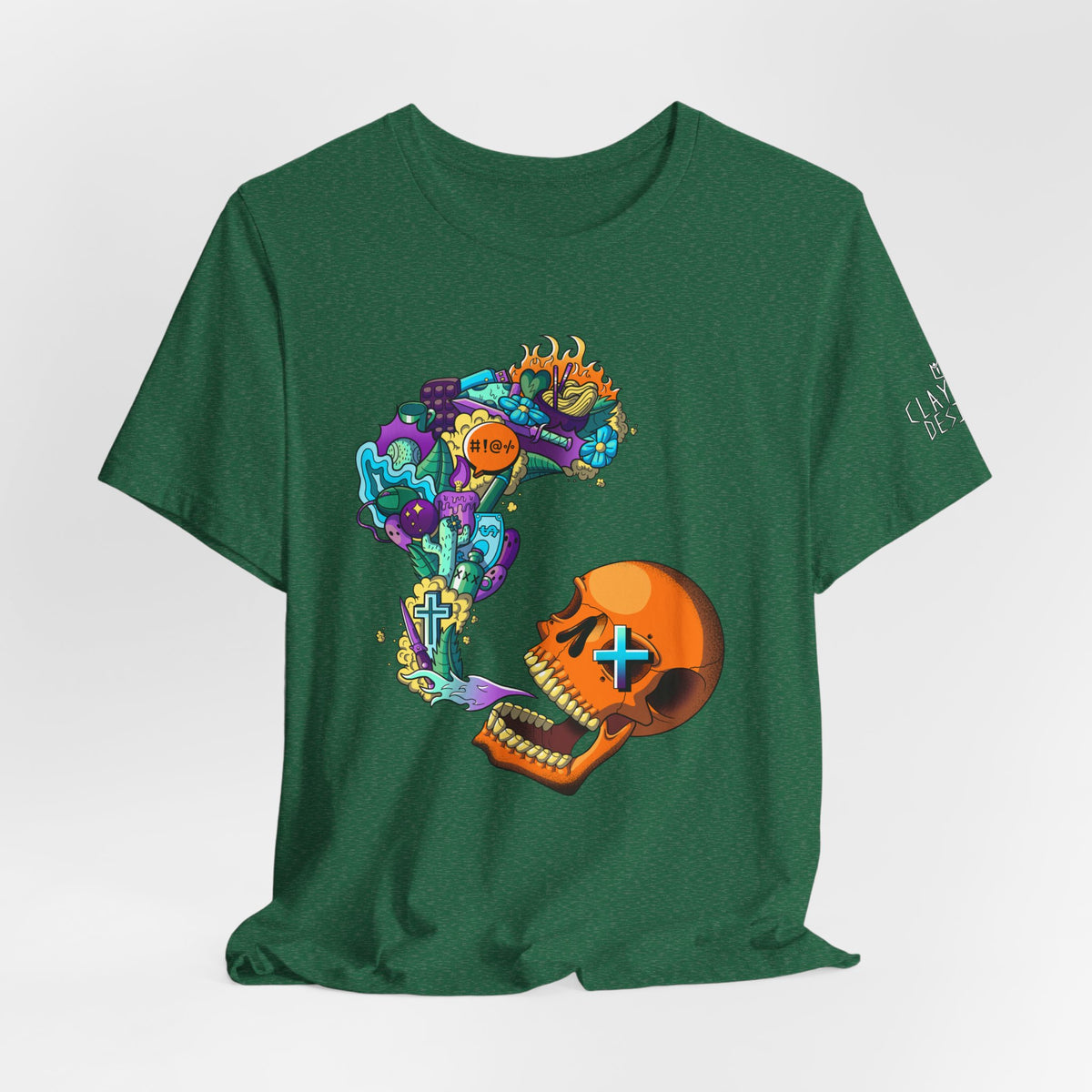 Unisex Jersey Short Sleeve Tee-Doodle Skull