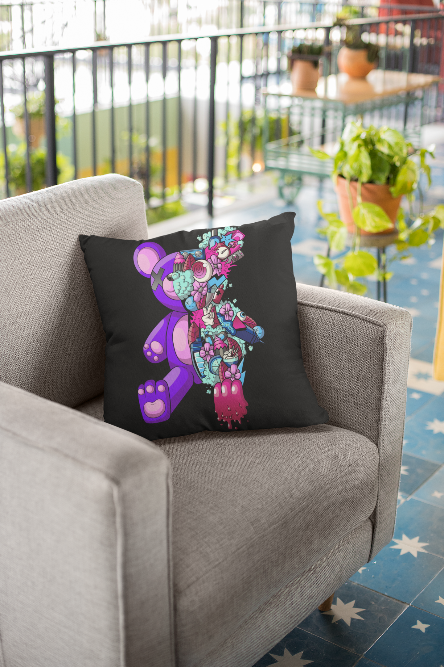 Spun Polyester Square Pillowcase