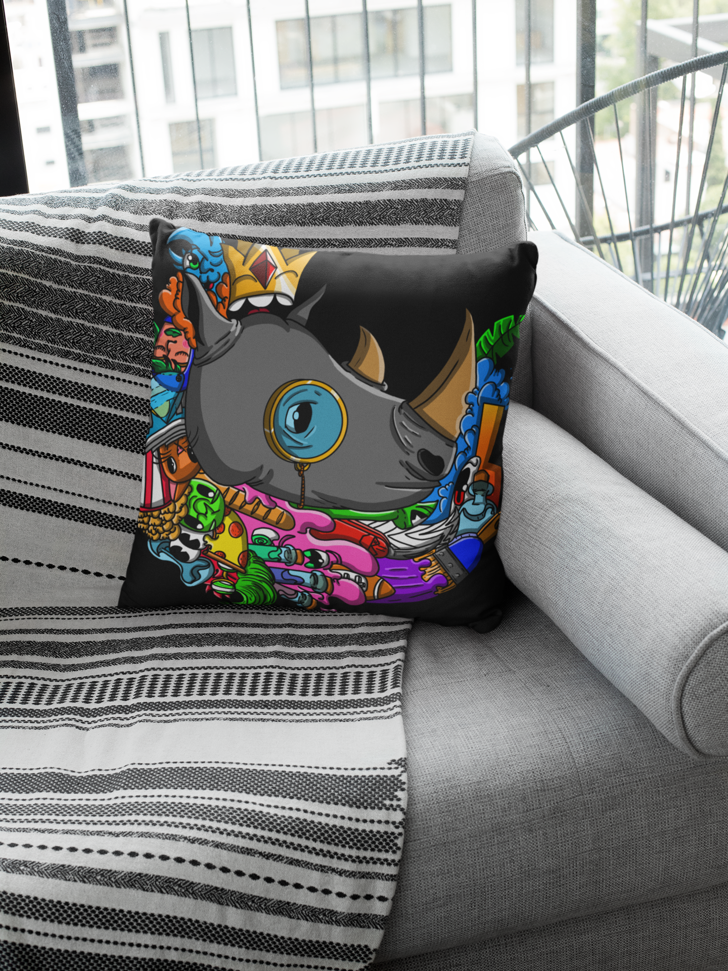 Spun Polyester Square Pillowcase